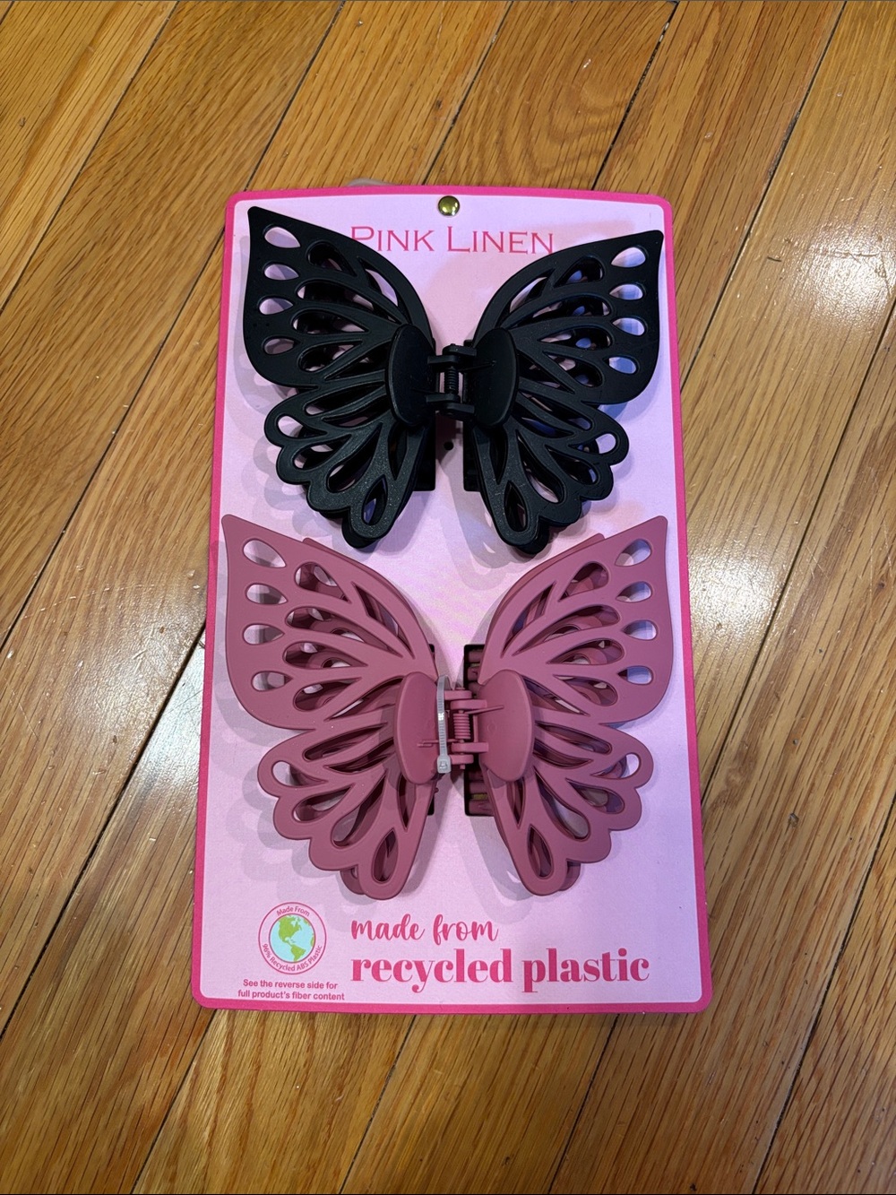 Butterfly Hair Clips - Black & Mauve Set